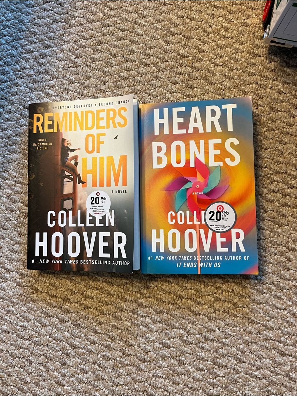Colleen Hoover book set of a two heart bones and reminders of him